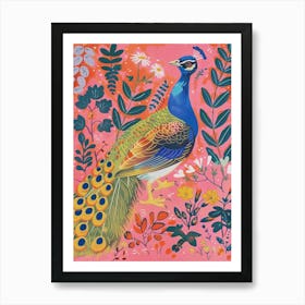 Spring Birds Peacock 7 Art Print