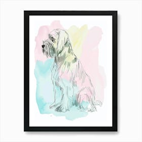 Spinone Pastel Watercolour Dog Illustration Art Print