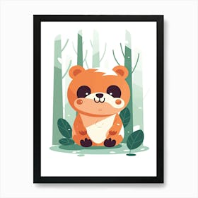 Baby Bear Minimalistic Illustration 2 Art Print