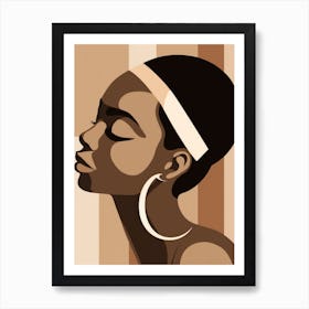 Black Woman With Hoop Earrings 1 Art Print