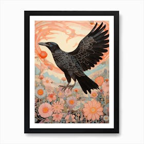 Raven 3 Detailed Bird Painting Art Print