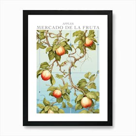 Mercado De La Fruta Apples Illustration 7 Poster Art Print