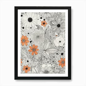 Orange Flowers 1 Art Print