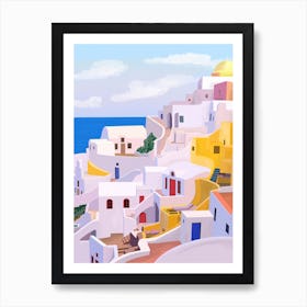 Santorini Landscape Art Print