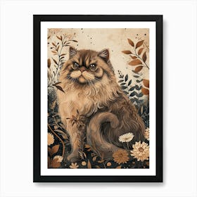 Persian Cat Japanese Illustration 4 Art Print