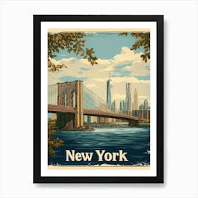 Aihrgdesign A Mid Century Modern Travel Poster For New York Art Print