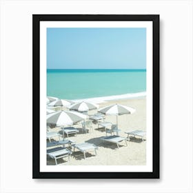 Beach Umbrellas In Le Marche, Italy Art Print