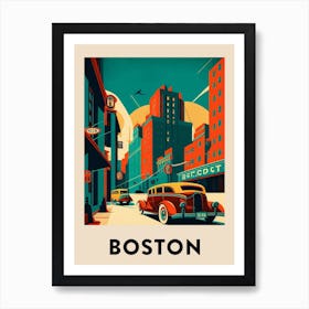 Boston 4 Vintage Travel Poster Art Print