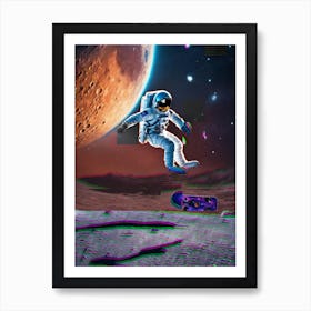 Space Skateboarder 1 Art Print