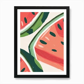 Watermelon Close Up Illustration 4 Art Print