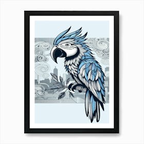 Zephyr Blue Parrot Art Print