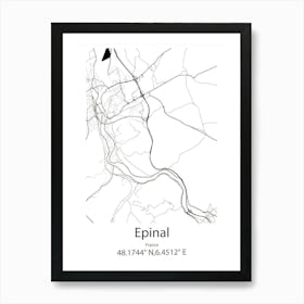 Epinal,France Minimalist Map Art Print