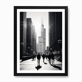 Chicago, Black And White Analogue Photograph 2 Art Print