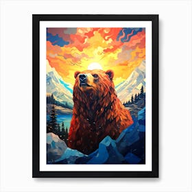 Bear In The Mountains 2 Art Print