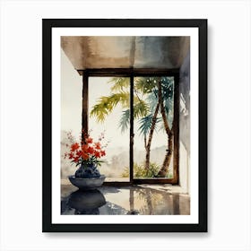 Watercolor Of A Window 1 Art Print