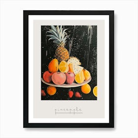 Pineapple Abstract Fruit Art Deco Poster Art Print