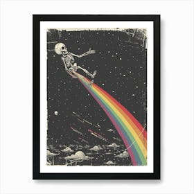 Rainbow Skeleton 7 Art Print