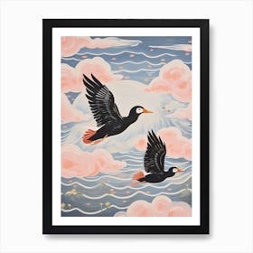 Vintage Japanese Inspired Bird Print Coot 1 Art Print