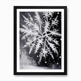 Frozen, Snowflakes, Black & White 1 Art Print
