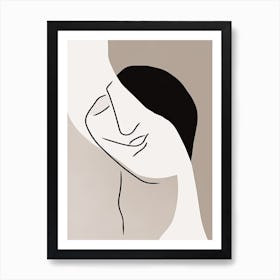 Face Line Art Abstract 8 Art Print