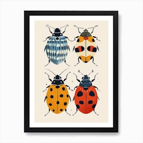 Colourful Insect Illustration Ladybug 13 Art Print