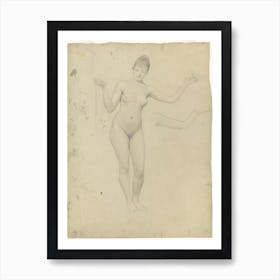 Standing Female Nude And Arm Study, Gustav Klimt Art Print