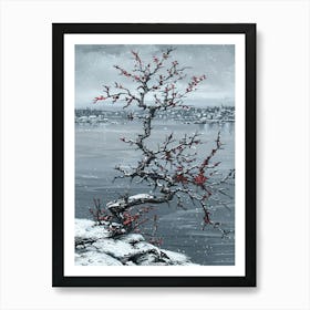 Tree In Snow Art Print