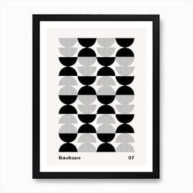 Geometric Bauhaus Poster B&W 7 Art Print