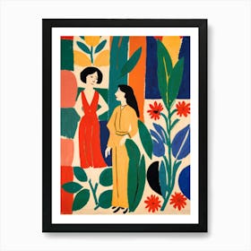 Two Women In A Garden Art Print