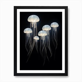 Moon Jellyfish Simple Painting 9 Art Print