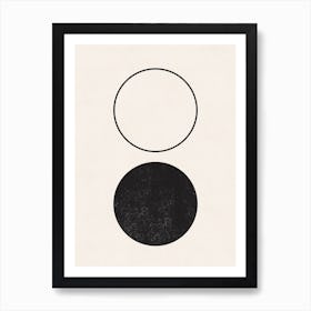 Moon Phase Abstract Block Print 1 Art Print