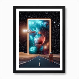 Astronaut Stargate Road Universe portal Art Print