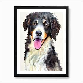 Curly Coated Retriever 3 Watercolour Dog Art Print