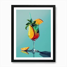 Cocktail Spirited Synthesis: Mid-Century Mixology Art Print