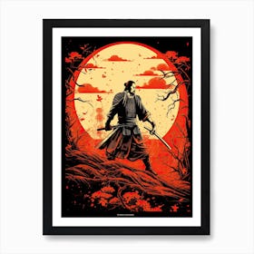 Samurai Edo Kiriko Illustration 6 Art Print