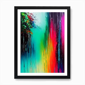 Rain Art Waterscape Bright Abstract 3 Art Print