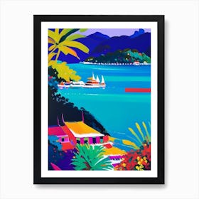 Koh Samui Thailand Colourful Painting Tropical Destination Art Print