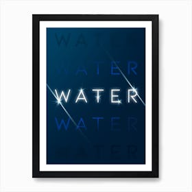 Motivational Words Elements Water Quintet Art Print