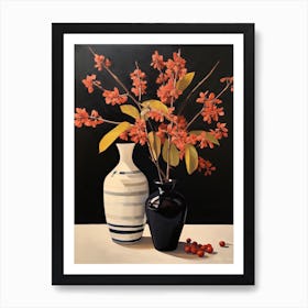 Bouquet Of Witch Hazel Flowers, Autumn Fall Florals Painting 3 Art Print