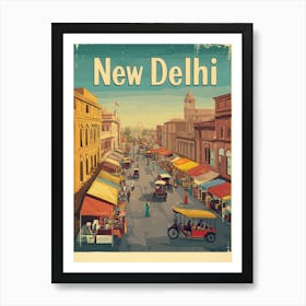 Aihrgdesign A Classic 1960s Travel Poster For New Delhi 2 Art Print