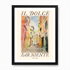 Il Dolce Far Niente Prato, Italy Watercolour Streets 4 Poster Art Print