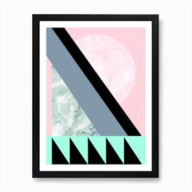 Turquoise Pink Geometric Art Print
