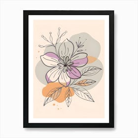 Flower With Leaves Art Print