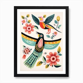 Folk Style Bird Painting Hummingbird 1 Art Print