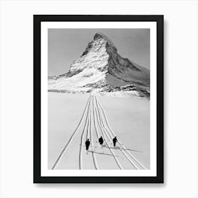 Vintage Skiing Image Art Print