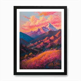 Sunset In The Mountains 1 Art Print