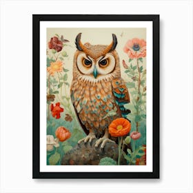 Eastern Screech Owl 2 Detailed Bird Painting Art Print