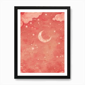 Moon And Stars In The Sky 1 Art Print