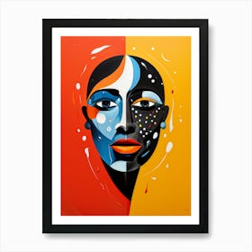 Minimalistic Abstract Face Made Up Art Print