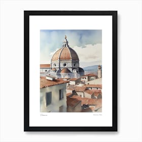 Florence, Tuscany, Italy 1 Watercolour Travel Poster Art Print